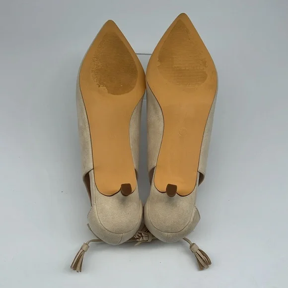 Journee Collection Bindi Nude Kitten Heel Bow and Tassels Side‎ Cutouts Pump 11 - Picture 8 of 16